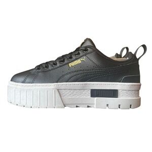 PUMA Mayze Leather Shoes  Big Kid 4.5C Puma Black/Puma Team Gold 384527-02 EU 36